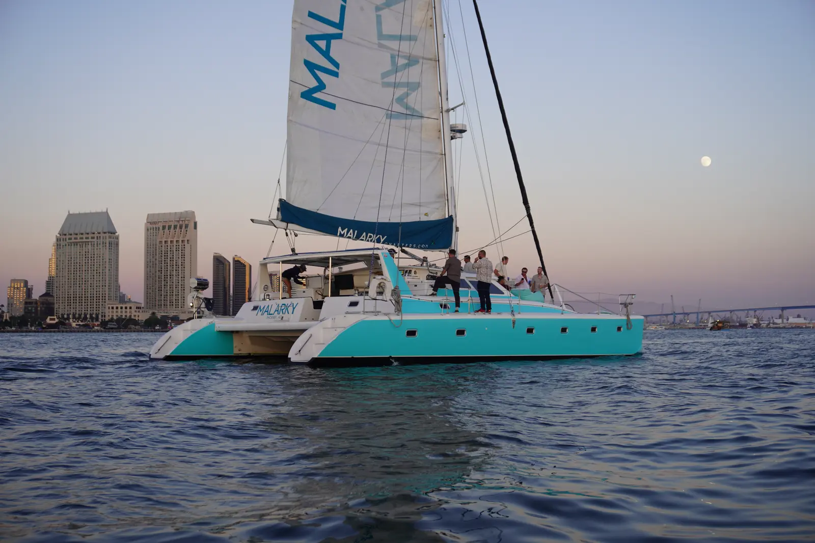 Malarky on the bay with downtown skyline