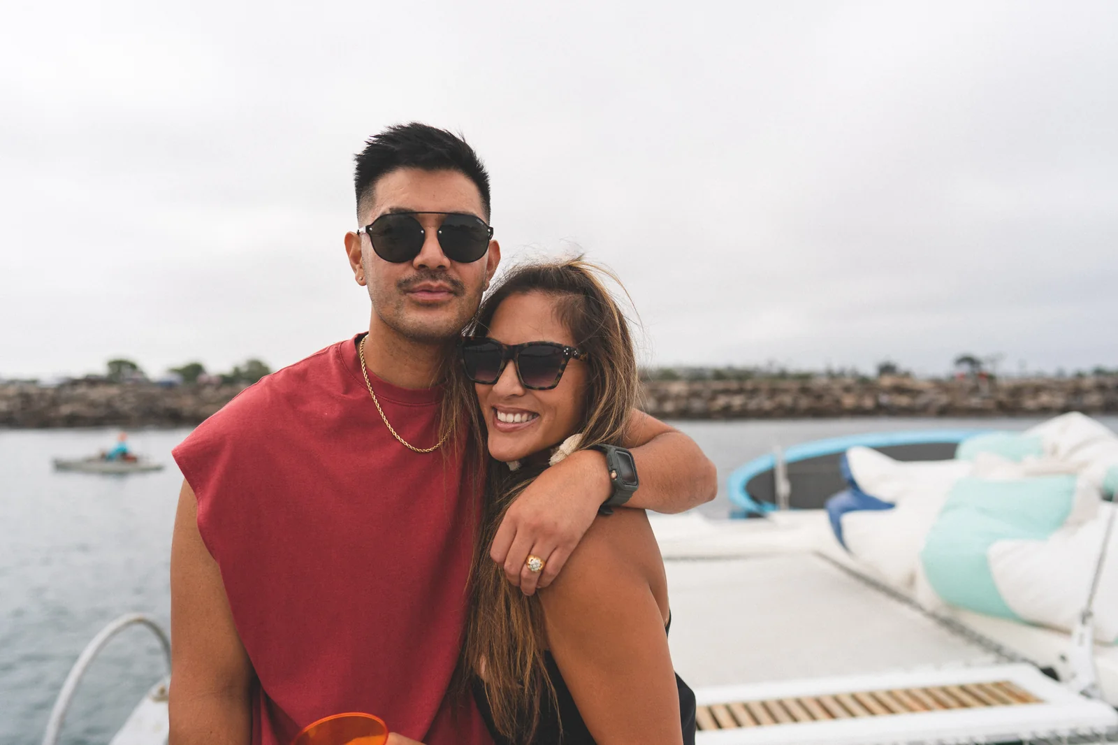 Couple deck portrait
